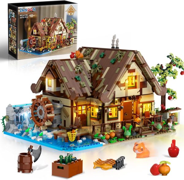 Wood Cabin Building Set with LED Light