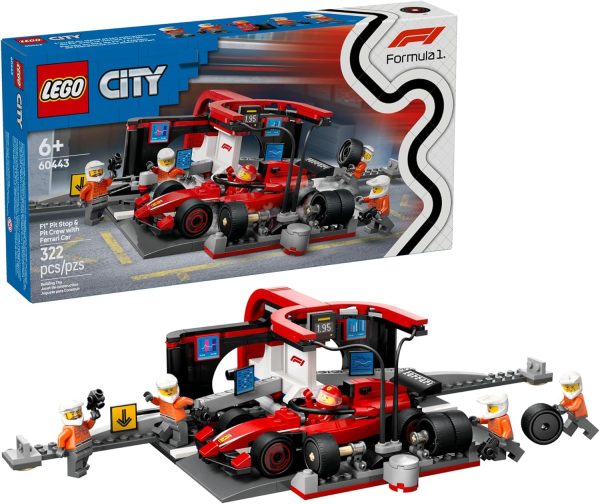 LEGO City F1 Pit Stop & Pit Crew with Ferrari Car Toy